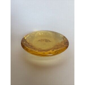 EUC Fire and Light Recycled Glass Citrus Yellow Pillar Candle Pedestal Base 4.25